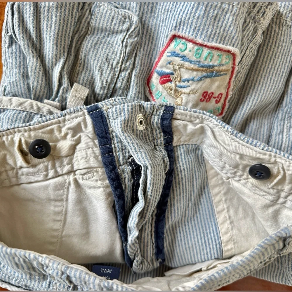 BABY GAP Boys Striped Cargo Toddler Shorts 🩳 with Patches kids short Size 5 Year
